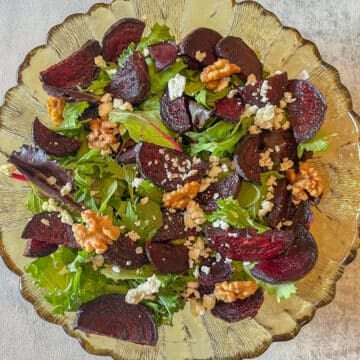 beetroot feta salad with walnuts